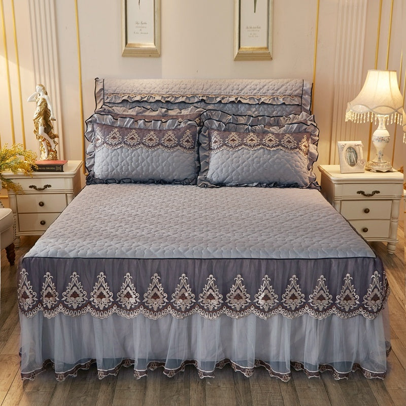 Quilted Lace Bed Skirt