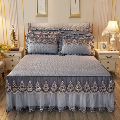 Quilted Lace Bed Skirt