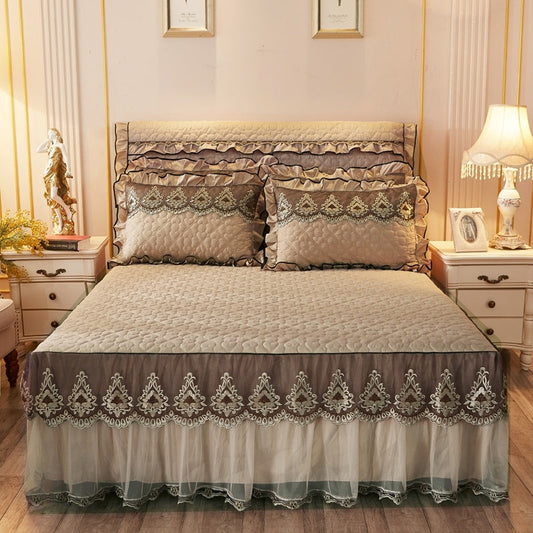 Quilted Lace Bed Skirt